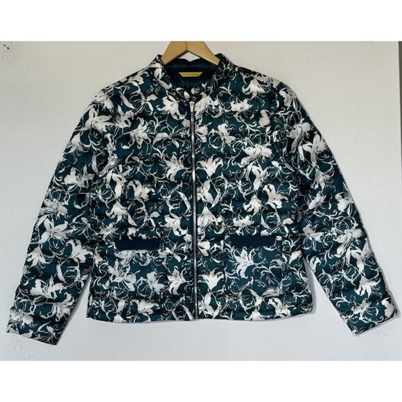 New Louis Castel Green White Down Quilted Zip Lightweight Jacket Puffer - Picture 1 of 12